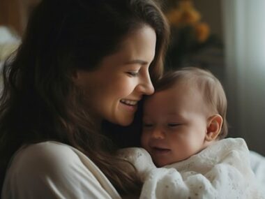 Mãe e filho abraçados